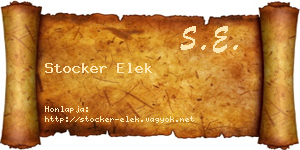 Stocker Elek névjegykártya