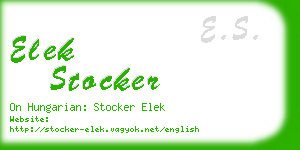elek stocker business card